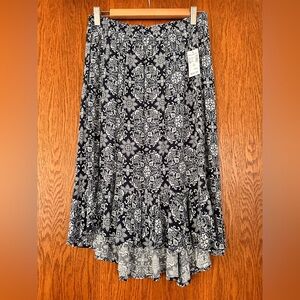 NEW Westport Blue and White Floral Midi Hi-Lo Skirt